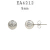 8mm Round Ball Stainless Steel Stud Earrings