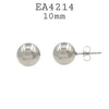 10mm Round Cubic Zirconia Stainless Steel Stud Earrings