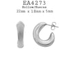 Wide Oval Stainless Steel Open Hoop Earrings, 22mm (1in)