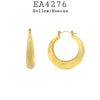 18k Gold Plated Stainless Steel  Hoops Steel Earrings, 32mm x 7mm