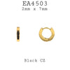Cubic Zirconia Small Stainless Steel Hoop Earrings in Gold