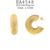 Chunky Round  Stainless Steel Open Hoop C Shaped Chunky Earrings, 30mm
