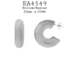 Chunky Round  Stainless Steel Open Hoop C Shaped Chunky Earrings, 30mm