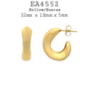 Wide Oval Stainless Steel Open Hoop Earrings, 22mm (1in)