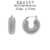 18k Gold Plated Stainless Steel  Chunky Hollow Hoops Earrings, 30mm
