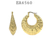 Large Chunky Stainless Steel Hollow Hoops Grid Design Geometric Earrings, 35mm