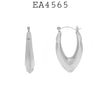 Geometric Oval Shaped Stainless Steel Hollow Hoops Earrings, 35mm