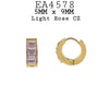 Small Baguette Gold CZ Hoops Huggie Stainless Steel Earrings, 9mm