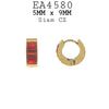 Small Baguette Gold CZ Hoops Huggie Stainless Steel Earrings, 9mm