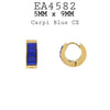 Small Baguette Gold CZ Hoops Huggie Stainless Steel Earrings, 9mm