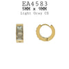 Small Baguette Gold CZ Hoops Huggie Stainless Steel Earrings, 9mm