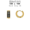 Small Baguette Gold CZ Hoops Huggie Stainless Steel Earrings, 9mm