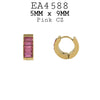 Small Baguette Gold CZ Hoops Huggie Stainless Steel Earrings, 9mm