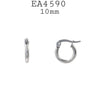 Small Plain Stainless Steel Hoop Earrings Unisex, 10mm