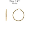 Classic Plain Round Stainless Steel Hoop Earrings, 30mm