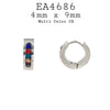 Multicolor CZ Gold Silver Stainless Steel Small Huggie Hoops Earrings, 9mm
