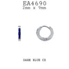Cubic Zirconia Stainless Steel Small Hoop Earrings