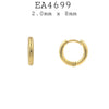 Plain Stainless Steel Hoop Earrings Unisex, 8mm
