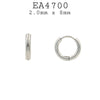 Small Round  Stainless Steel Hoop Huggie Earrings, 2mm x 8mm
