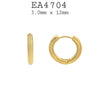 Gold Plated Chunky Small Round  Stainless Steel Hoop Earrings, 12mm