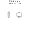 Plain Small Round Hoop Huggie Stainless Steel Earrings, 7mm x 3mm