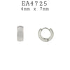 Small Plain Huggie Stainless Steel Hoop Earrings Unisex, 4mm x 7mm