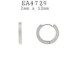 Plain Stainless Steel Hoop Earrings Unisex, 12mm