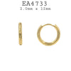 Plain Stainless Steel Hoop Earrings Unisex, 12mm