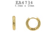 Chunky Small Round  Stainless Steel Hoop Earrings, 10mm