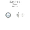 Small Button Pearl Screw Back Stainless Steel Earrings, 6mm