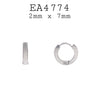 Small Round Hoop Huggie Stainless Steel Earrings, 7mm