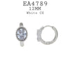 Small Oval Cut Bezel Set CZ  Hoop Huggie Earrings in Stainless Steel, 12 mm