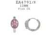 Small Oval Cut Bezel Set CZ  Hoop Huggie Earrings in Stainless Steel, 12 mm
