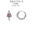Small Star Cut Bezel Set CZ Hoop Huggie Earrings in Stainless Steel, 12 mm