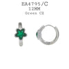 Small Star Cut Bezel Set CZ Hoop Huggie Earrings in Stainless Steel, 12 mm