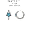 Small Star Cut Bezel Set CZ Hoop Huggie Earrings in Stainless Steel, 12 mm