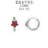Small Star Cut Bezel Set CZ Hoop Huggie Earrings in Stainless Steel, 12 mm