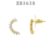 Curve Cubic Zirconia Studs Earrings in Brass