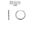 12mm Multicolor CZ Hoop Earrings in Brass