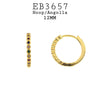 12mm Multicolor CZ Hoop Earrings in Brass