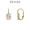 Crystal CZ Hoop Earrings in Brass