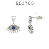 Cubic Zirconia Evil Eye  Protection Jewelry Drop Dangle Earrings in Brass