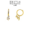 10mm Cubic Zirconia Drop Dangle Earrings in Brass