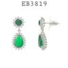 Pear Green Cubic Zirconia Drop Dangle Earrings in Brass