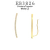 Bar White Cubic Zirconia Climber Crawler Earrings in Brass