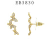 Cubic Zirconia Butterflies Fashion Earrings in Brass