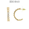 Open Cubic Zirconia Studs Earrings in Brass