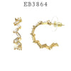 Crawl Cubic Zirconia Studs Earrings in Brass