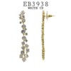 White Cubic Zirconia Floating CZ  Drop Dangle Statement Earrings in Brass