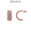 Bezel Set Bubble Cluster White CZ Hoop Earrings in Brass, 30mm